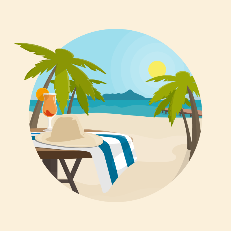 Beach day TripIt email illustration